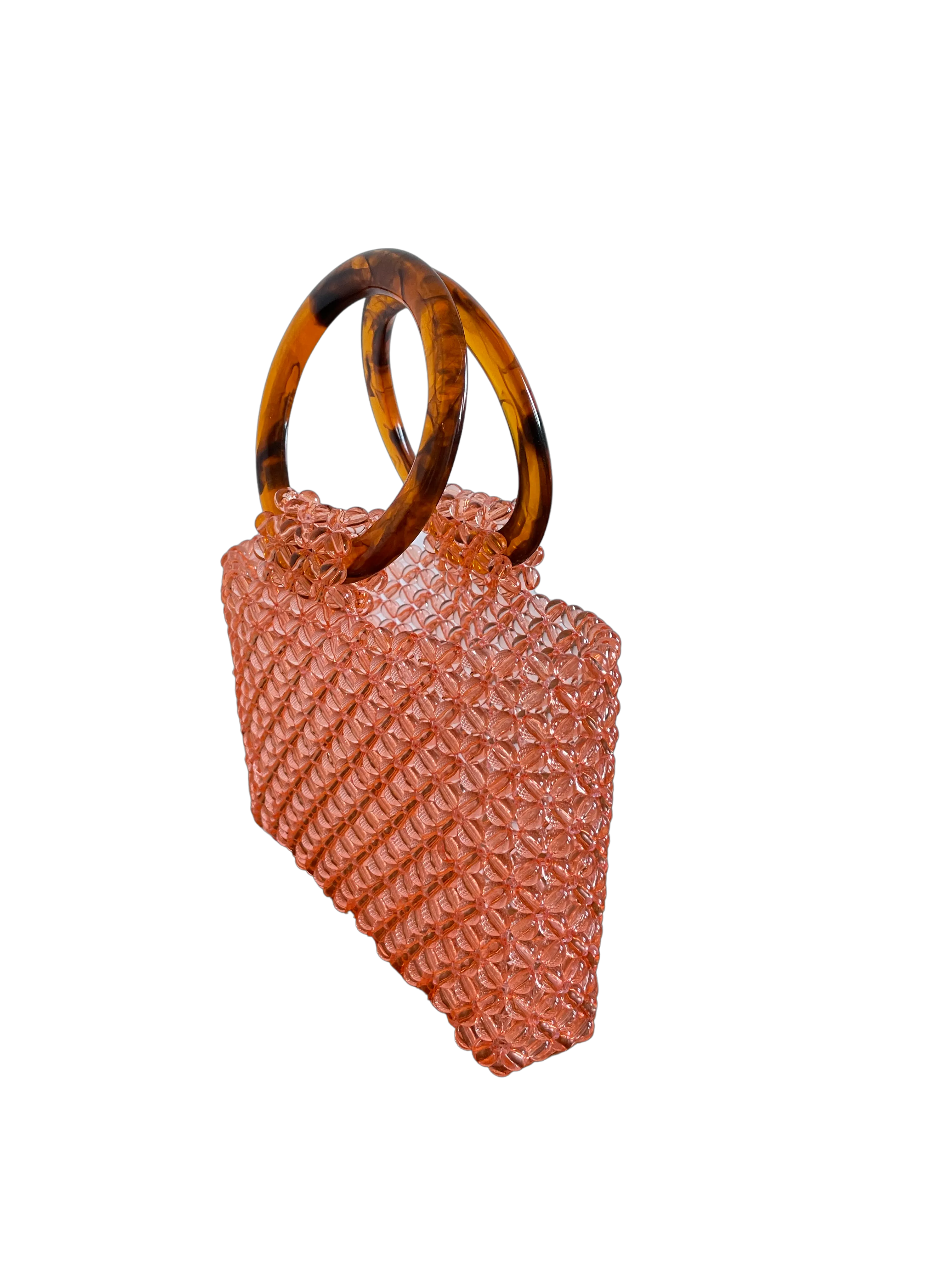 Orange Beaded Marble Bag