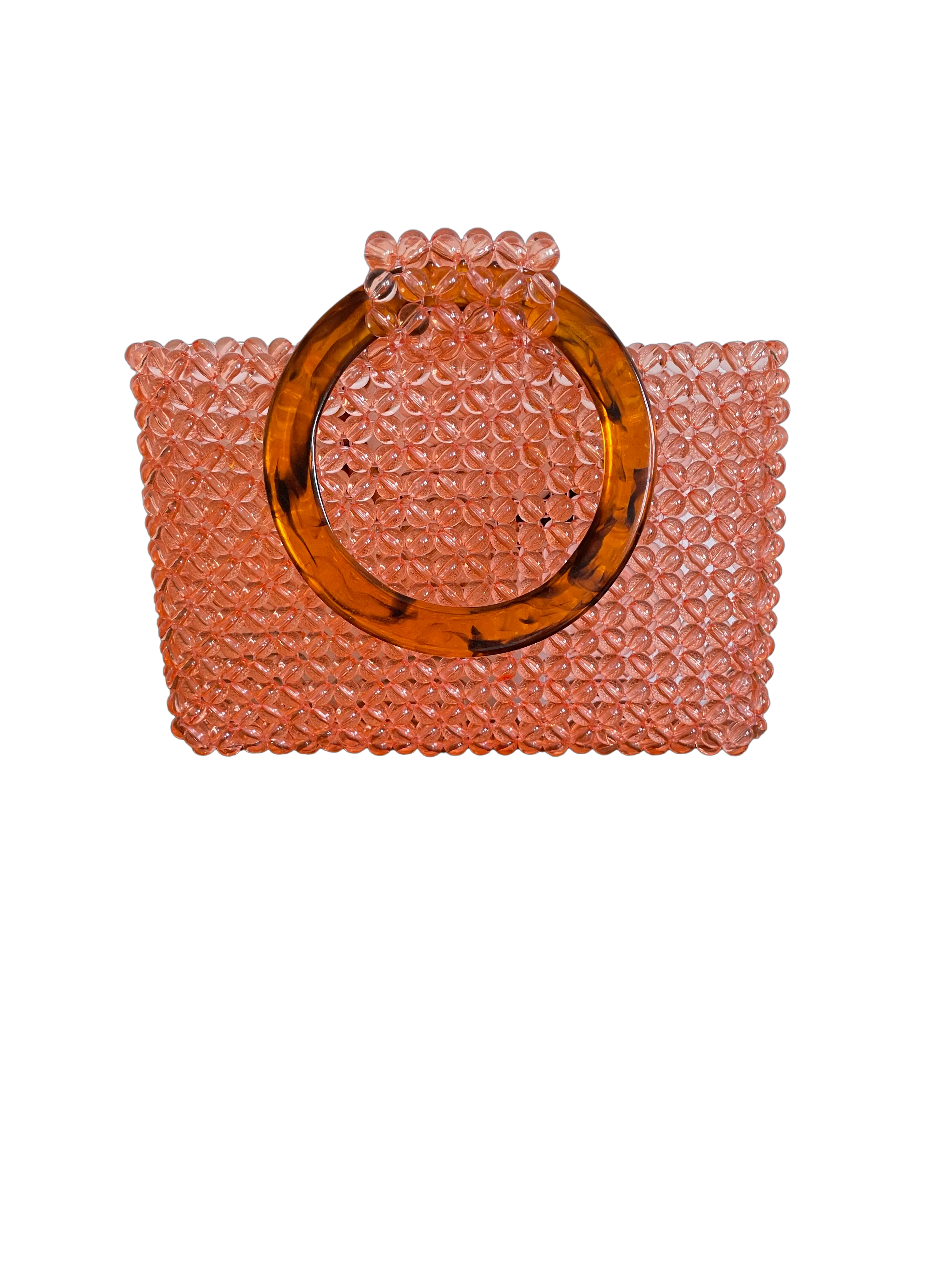 Orange Beaded Marble Bag