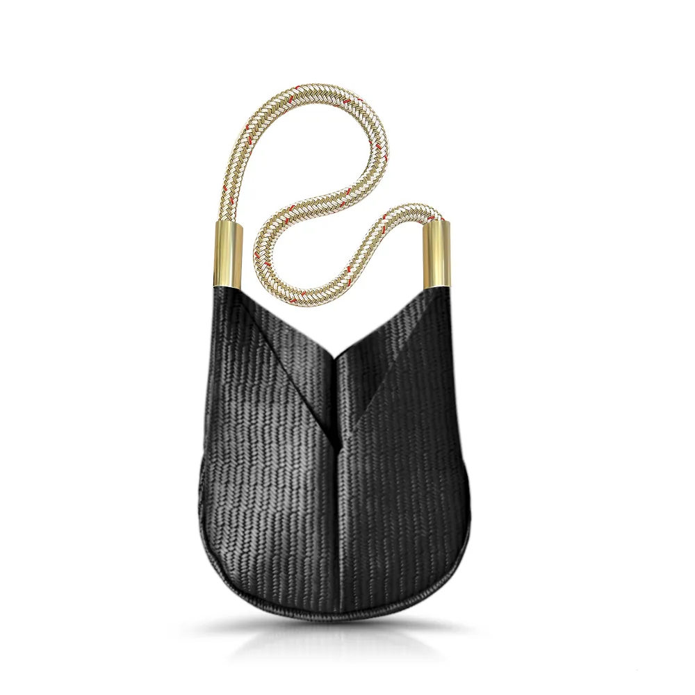 Original Wildwood Bag | Small Crossbody in Black Basketweave Leather