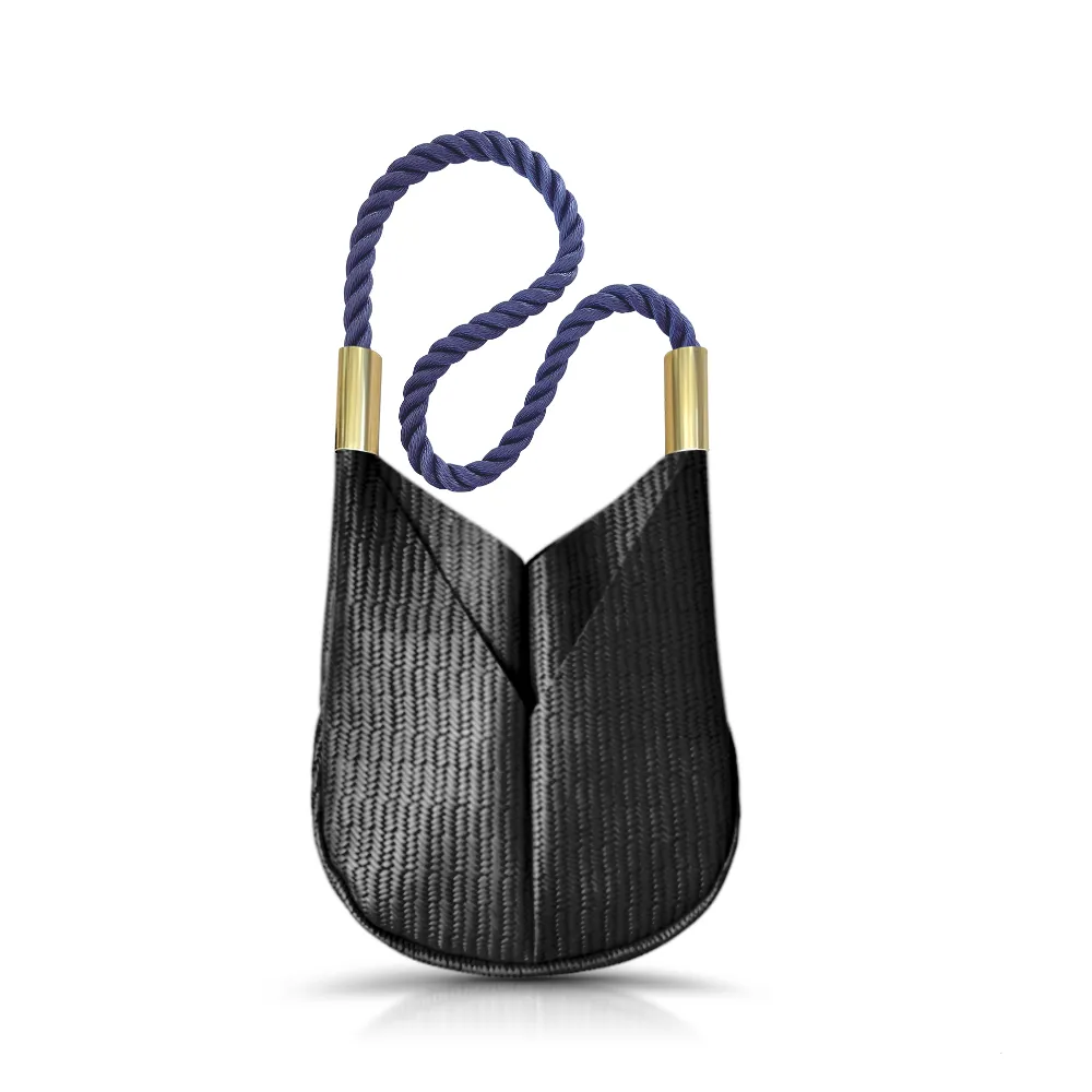 Original Wildwood Bag | Small Crossbody in Black Basketweave Leather