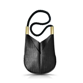 Original Wildwood Bag | Small Crossbody in Black Basketweave Leather