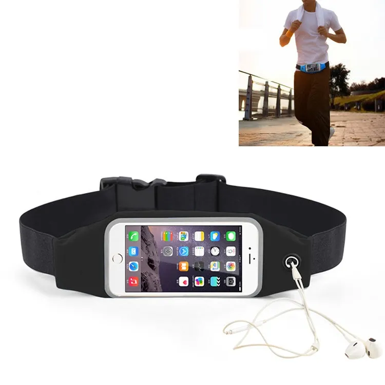 Outdoor Sports Running Waist Bag Touch-screen Waterproof Bag(Black)