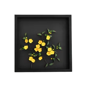 Paper Flowers Shadow Box 40x40 - Apricot Blossom