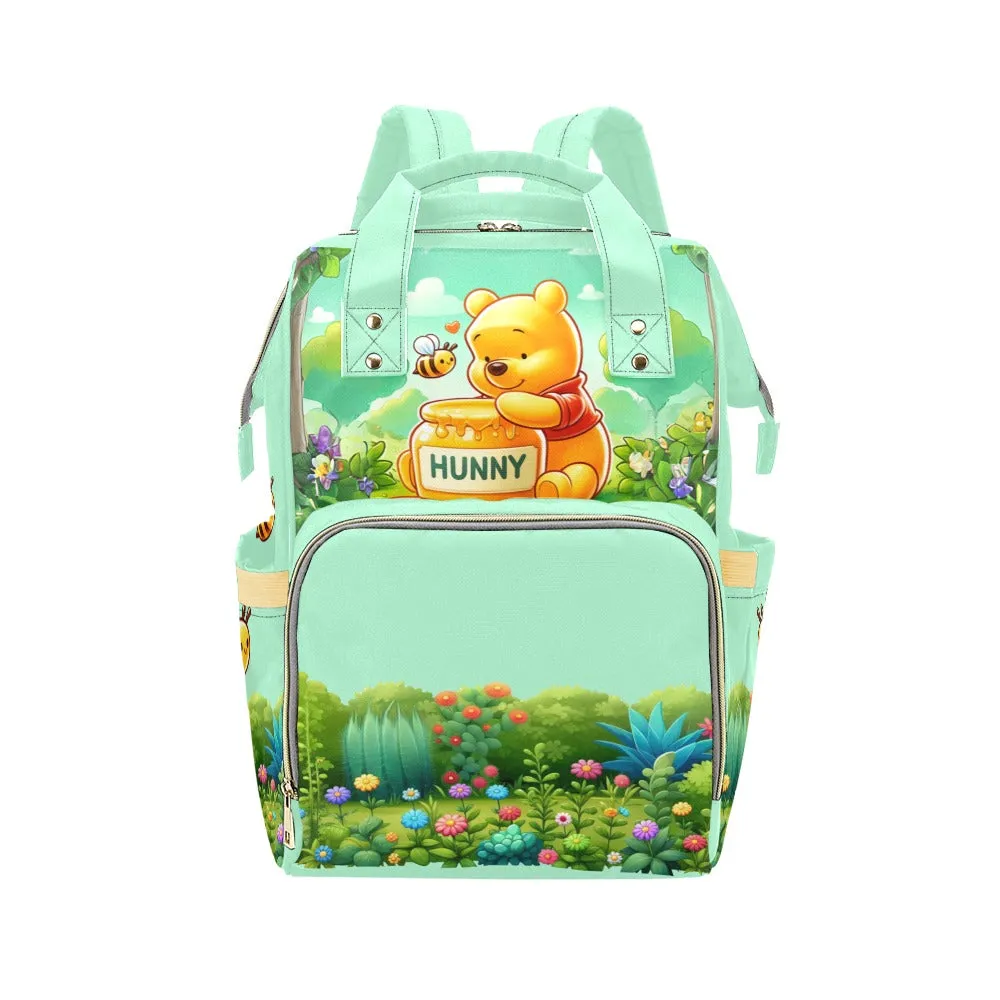 Personalized Diaper Bag - Pooh Bear Honeybee Love in the 100 Acre Wood Diaper Bag Backpack