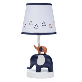 Playful Elephant Lamp with Shade & Bulb