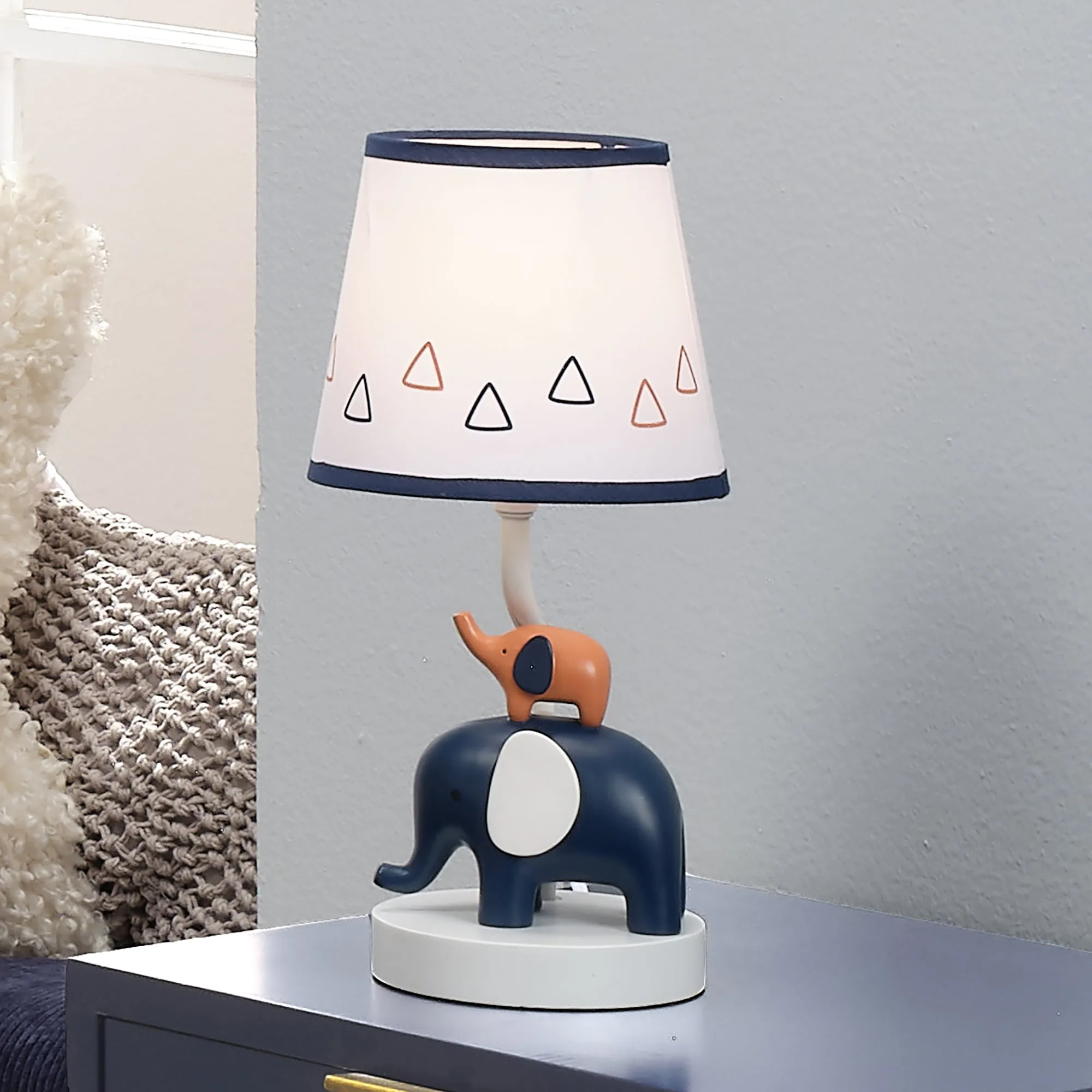 Playful Elephant Lamp with Shade & Bulb