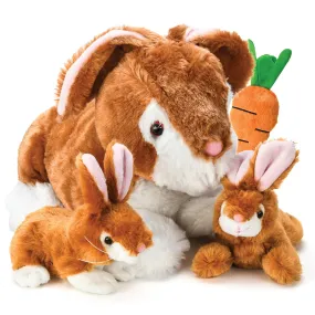 Plush Bunny Rabbit With Zippered Pouch For Little Baby Bunnies, Bunny Stuffed