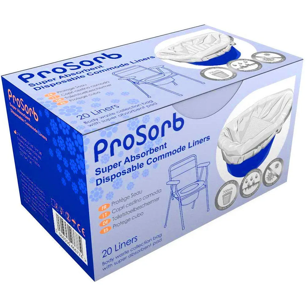 Prosorb Super Absorbent Disposable Commode Bed Pan Liners x 20