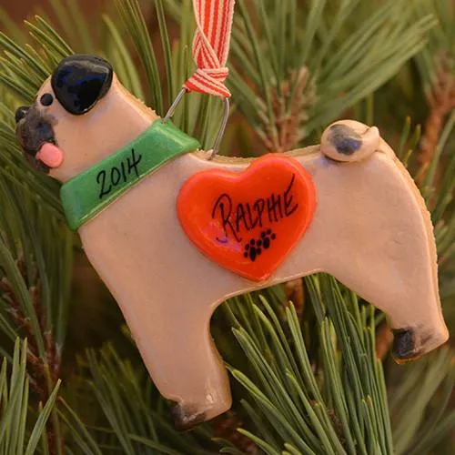 Pug Christmas Ornament