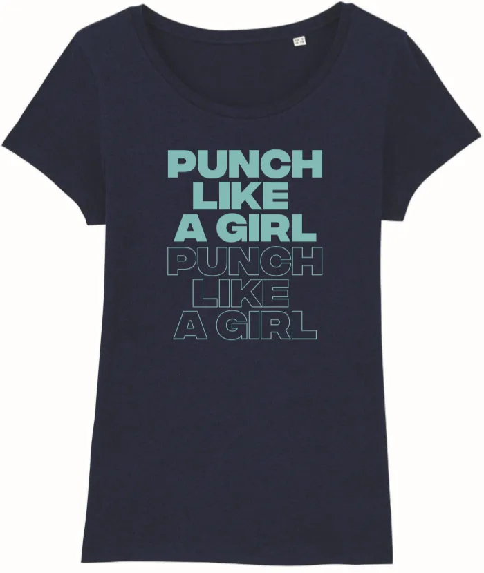 Punch Like A Girl T- Shirt (Blue)