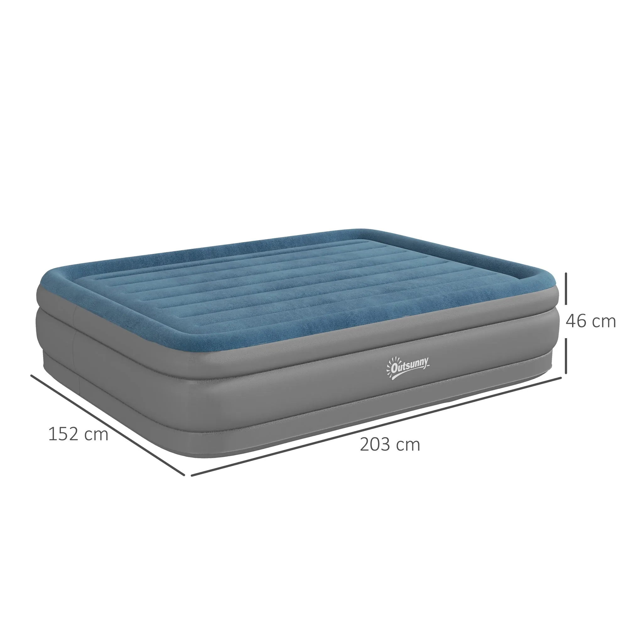 Queen-Size Inflatable Mattress, with Built-In Electric Pump and Bag