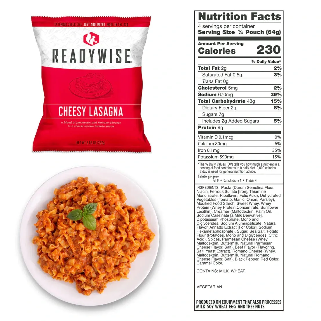 ReadyWise Freeze Dried Entrée Bucket - 60 Servings