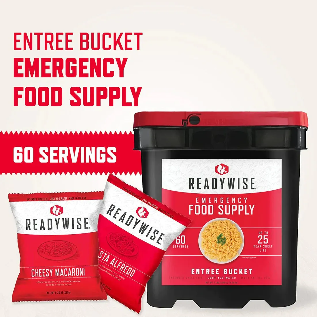 ReadyWise Freeze Dried Entrée Bucket - 60 Servings