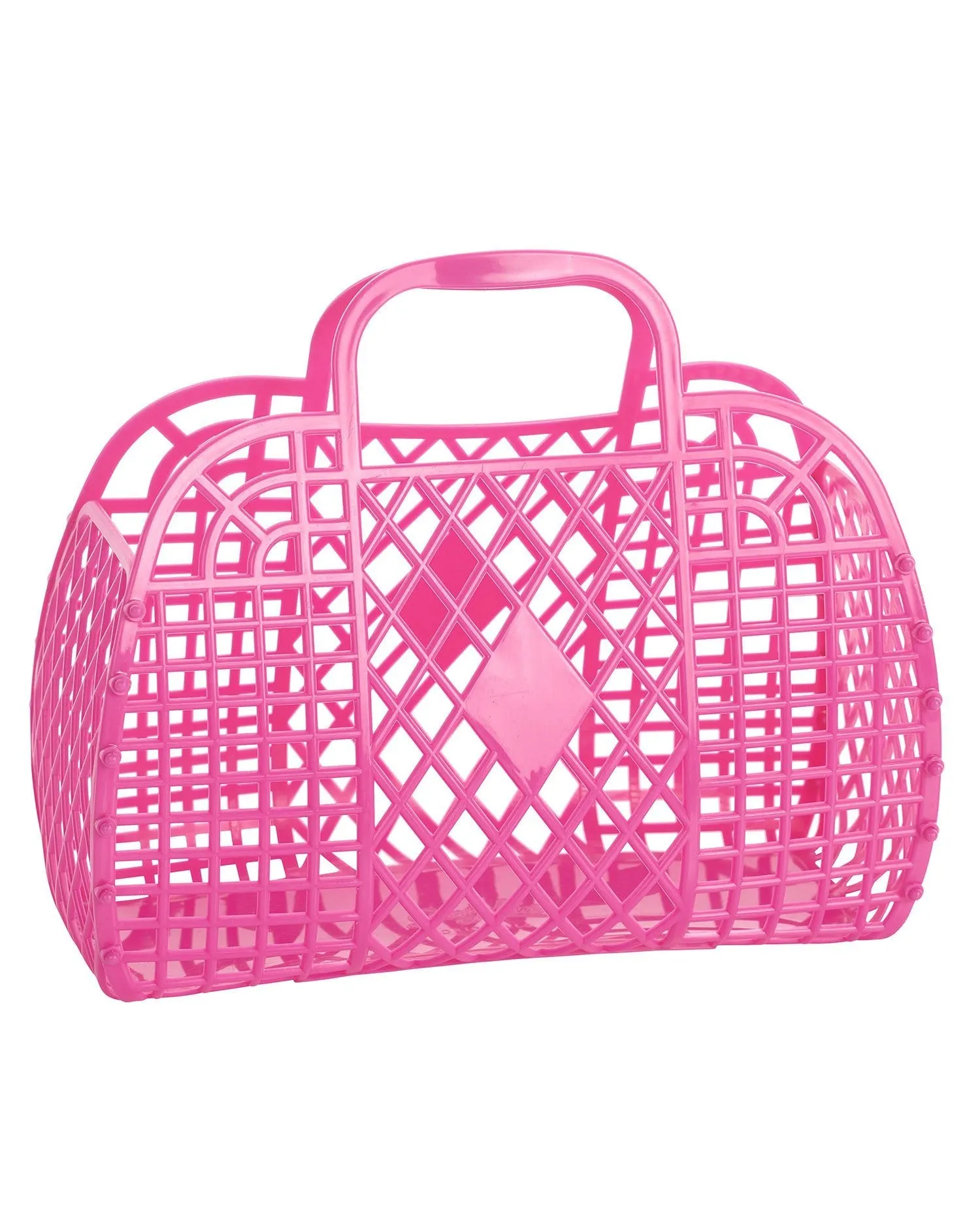 Retro Basket- Large Berry Pink