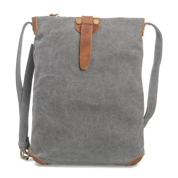 Retro Canvas Genuine Leather Messenger Bags Casual Shoulder Crossbody