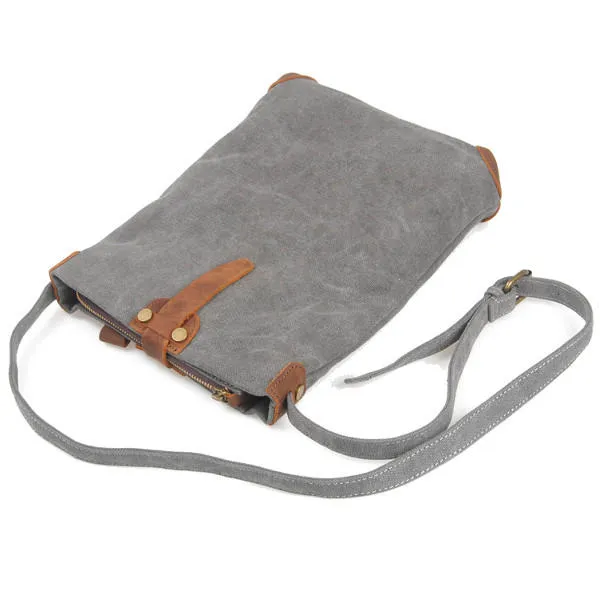 Retro Canvas Genuine Leather Messenger Bags Casual Shoulder Crossbody