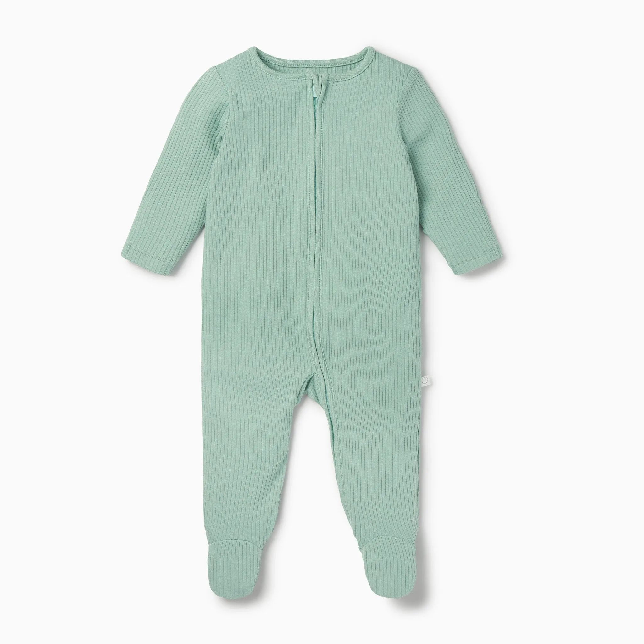 Ribbed Zip-Up Baby Pajamas