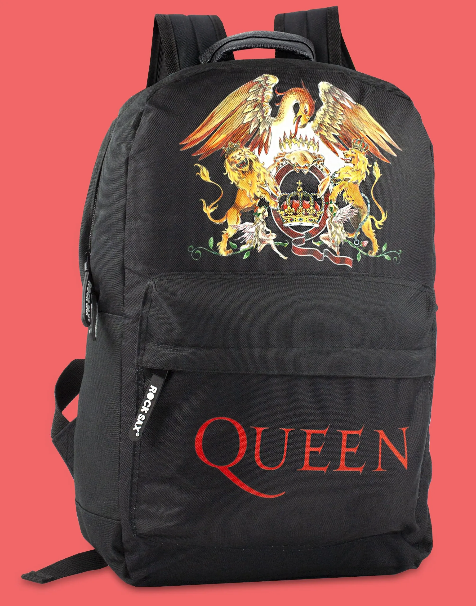 Rock Sax Queen Crest Printed logo Backpack