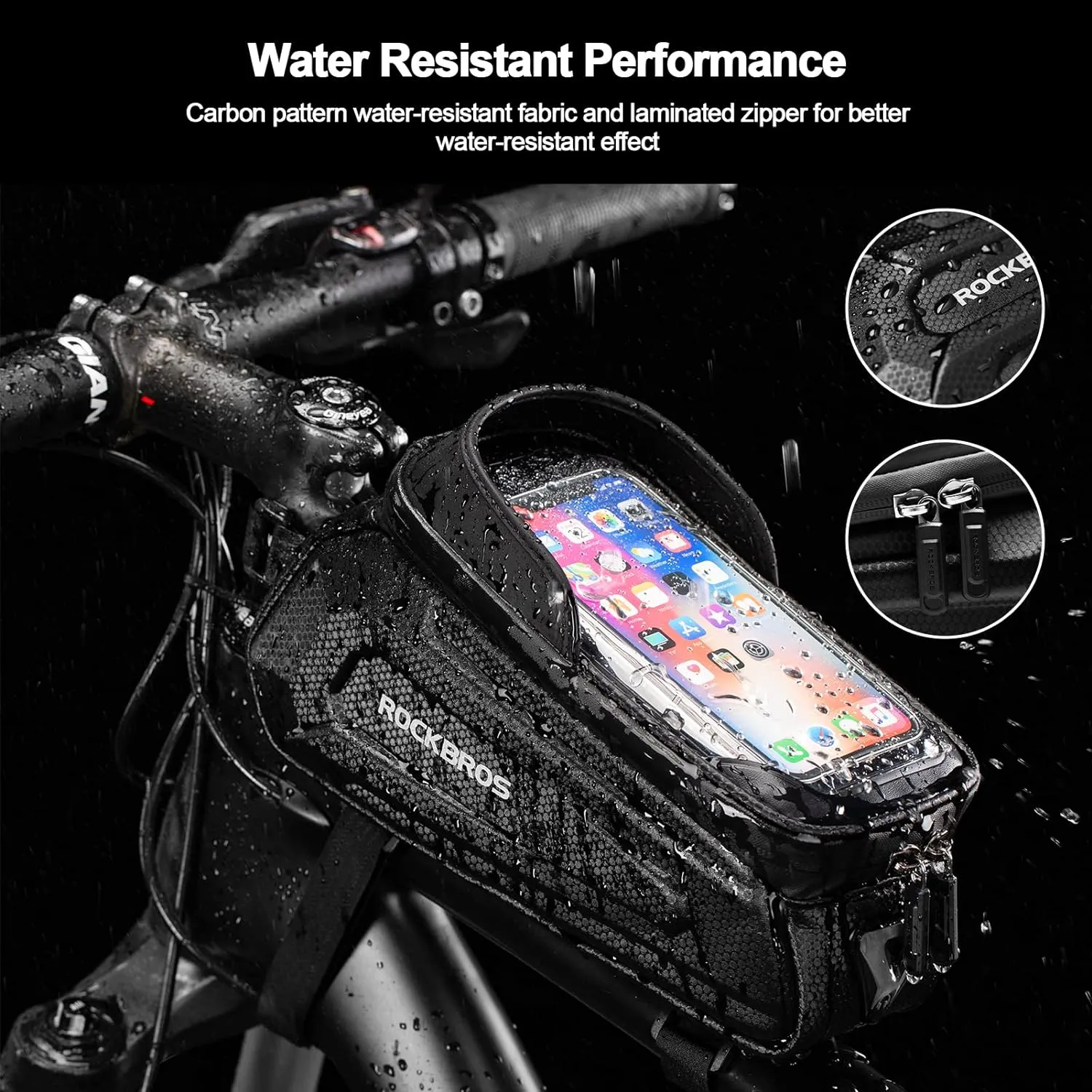 ROCKBROS EVA Waterproof Bike Phone Frame Bag for 6.8" Phones