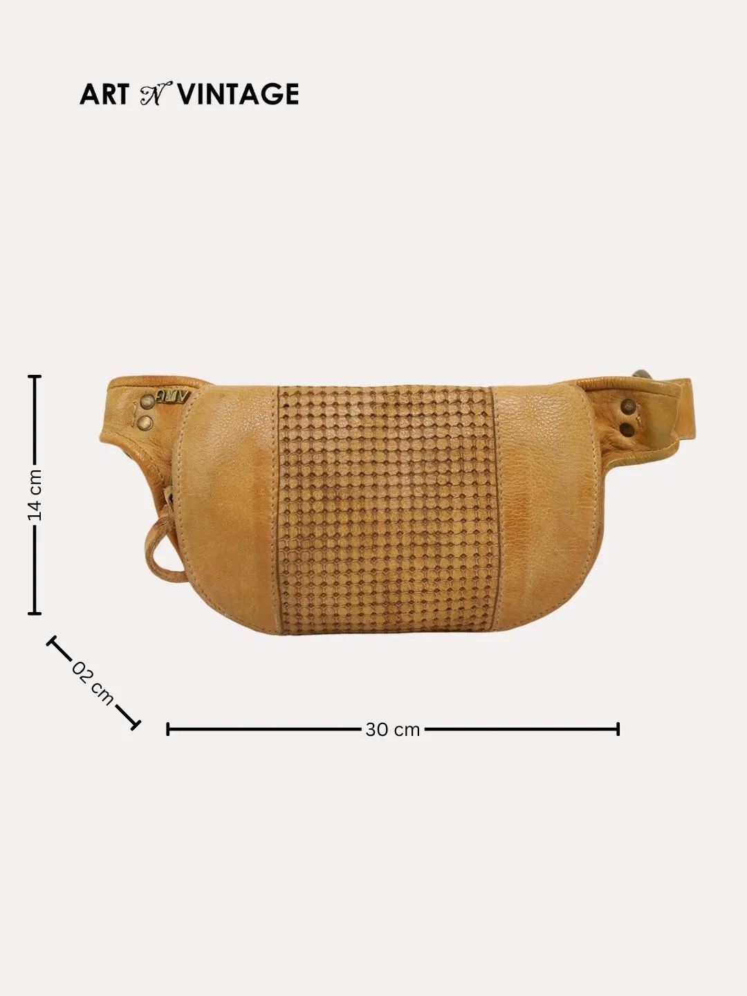 Sand Genuine Leather Crossover Waist Belt Bag