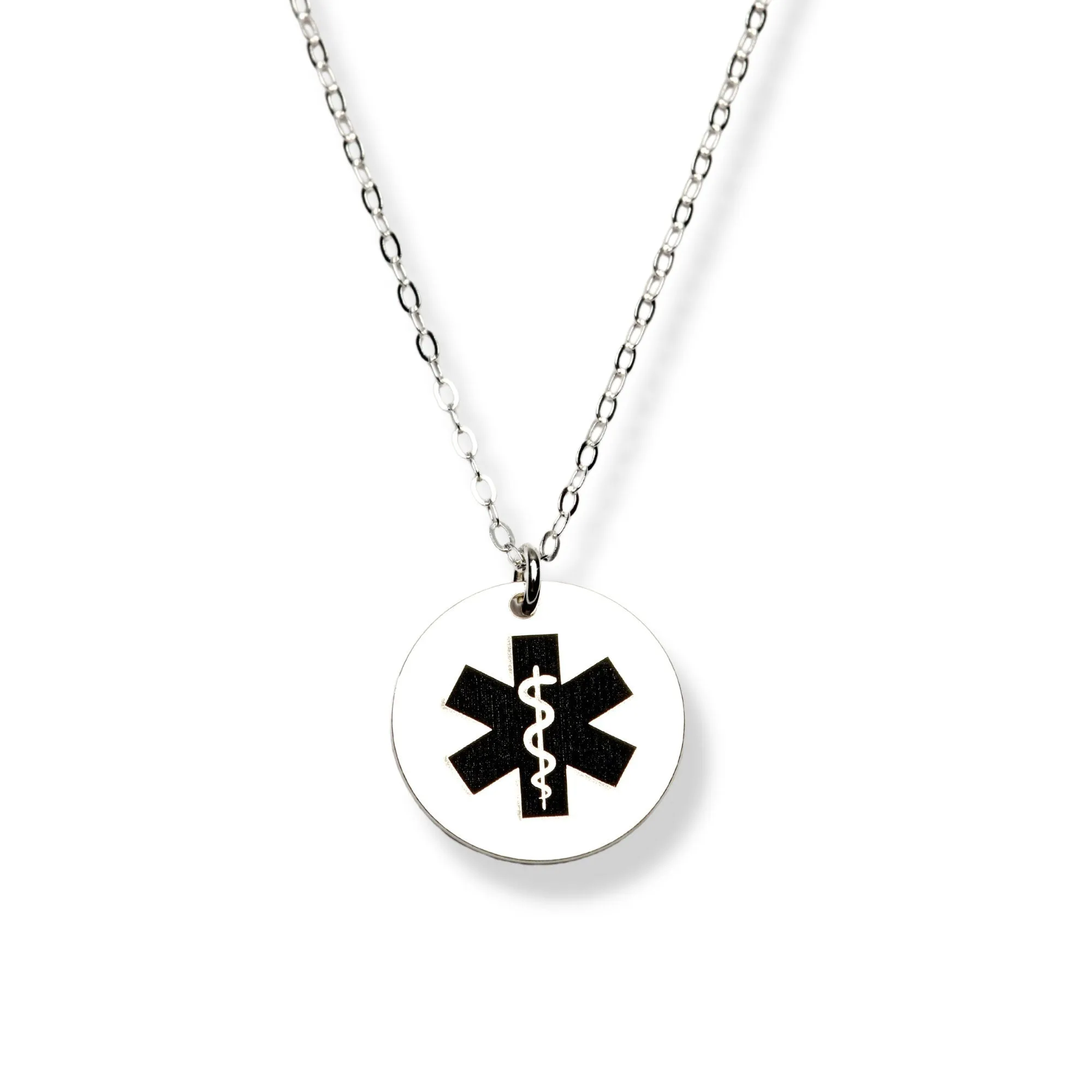 Simple and Elegant Medical Alert ID Necklace - CG440N_5-8. Starts at