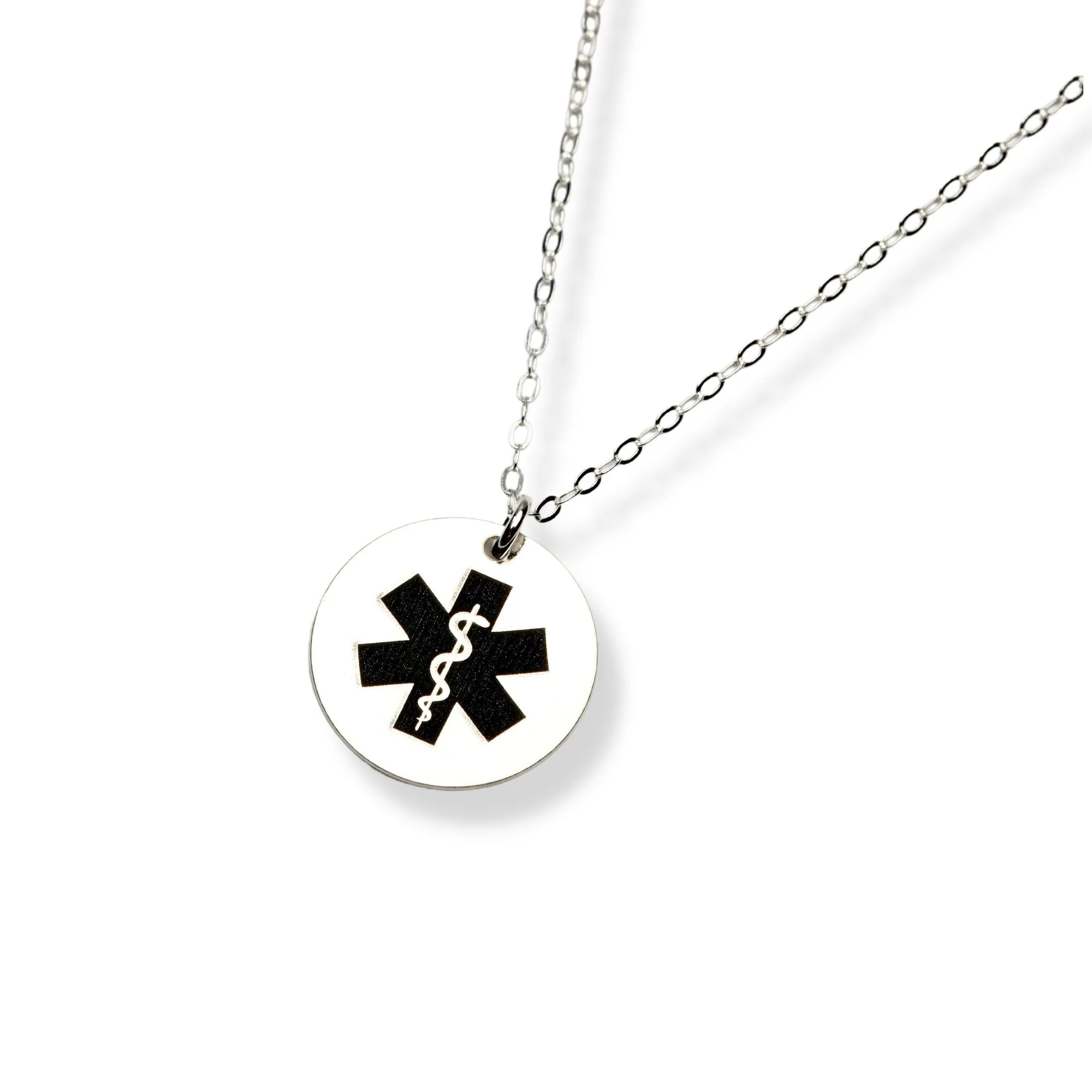 Simple and Elegant Medical Alert ID Necklace - CG440N_5-8. Starts at