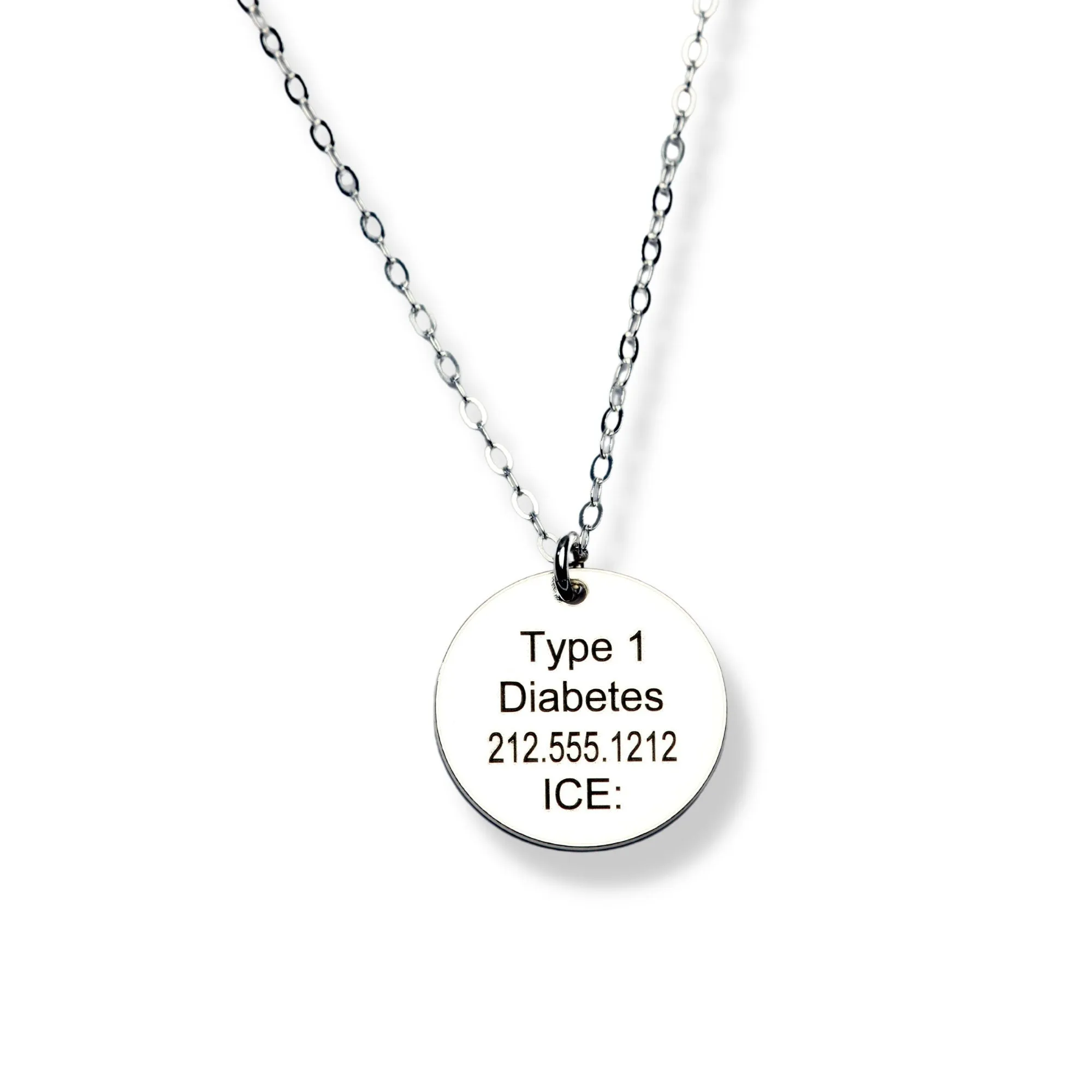 Simple and Elegant Medical Alert ID Necklace - CG440N_5-8. Starts at