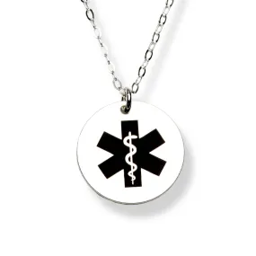 Simple and Elegant Medical Alert ID Necklace - CG440N_5-8. Starts at