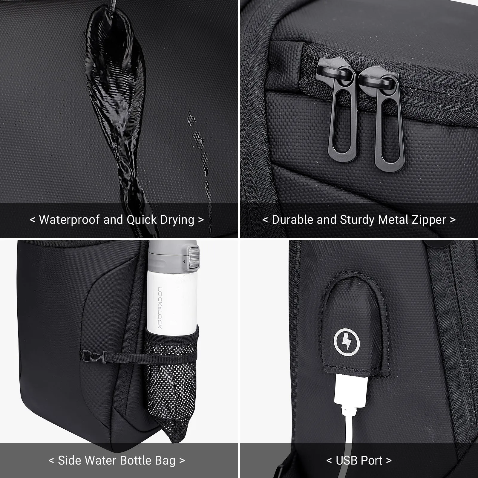 Sling Bag for Men with USB Charging Port