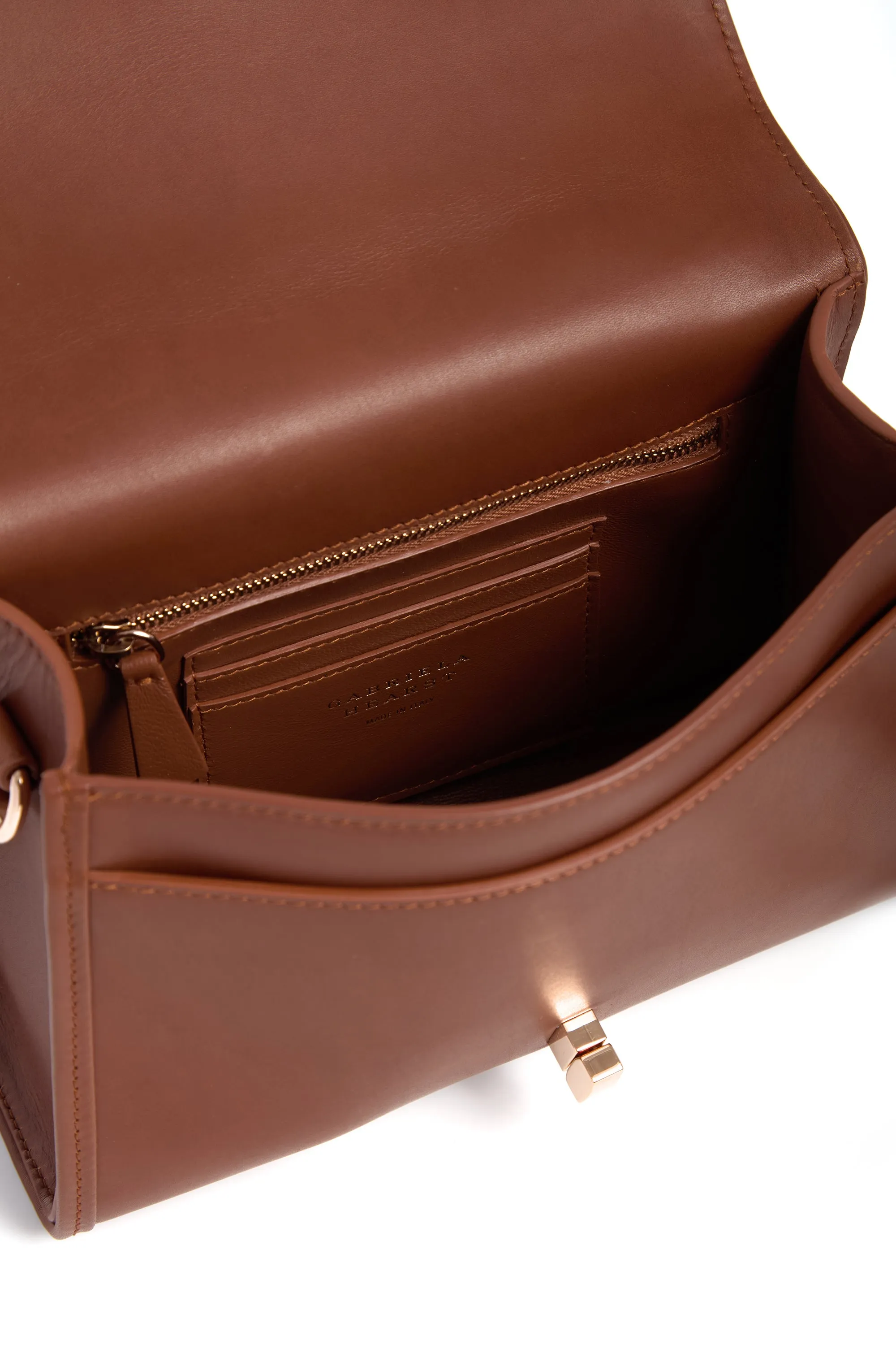 Small Leonora Flap Bag in Cognac Leather