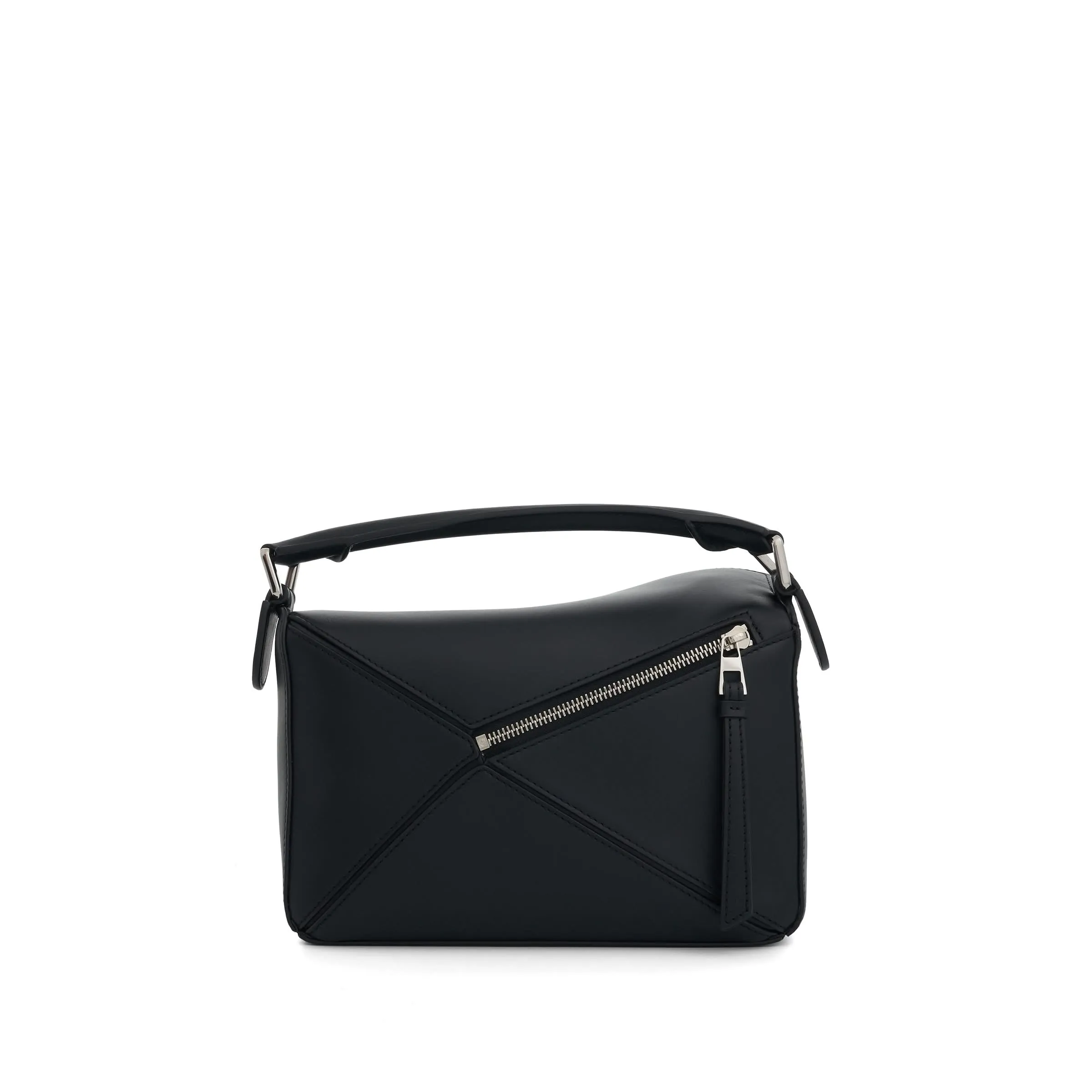 Small Puzzle Bag in Satin Calf in Black