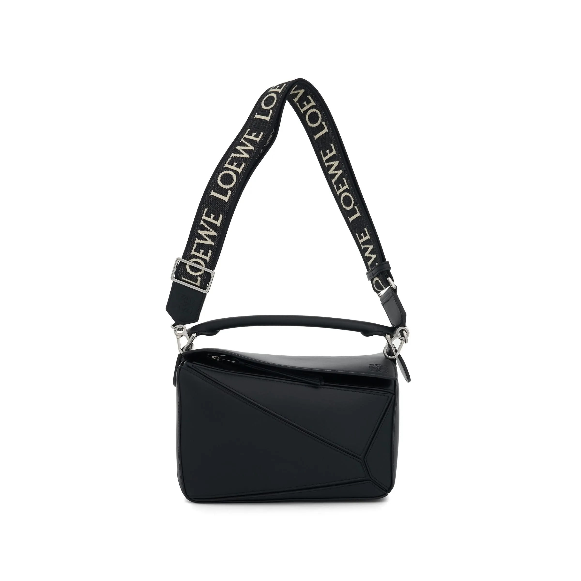 Small Puzzle Bag in Satin Calf in Black