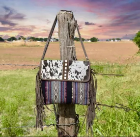 Southwestern Cow on Hair Hobo Bag*