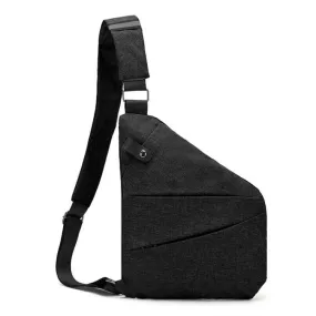 Sports Casual Men Crossbody Bag Large Capacity Multi-Pocket Single Shoulder Bag, Style: Left Shoulder Oxford Cloth (Black)