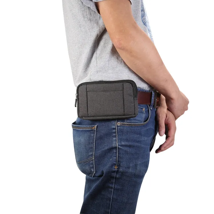 Sports Denim Universal Phone Bag Waist Bag for 5.2 inch or below Smartphones, Size: S (Black)