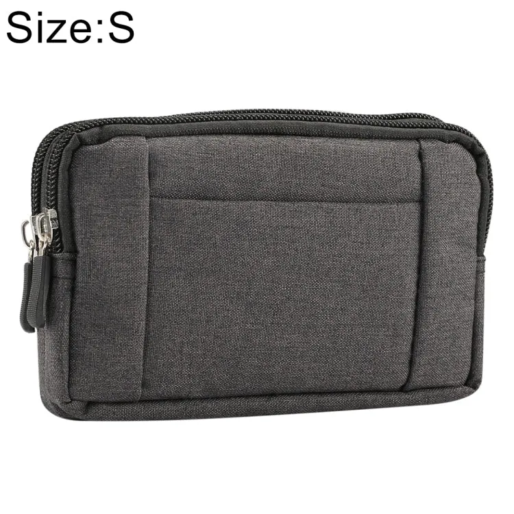 Sports Denim Universal Phone Bag Waist Bag for 5.2 inch or below Smartphones, Size: S (Black)