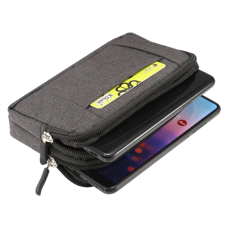 Sports Denim Universal Phone Bag Waist Bag for 5.2 inch or below Smartphones, Size: S (Black)