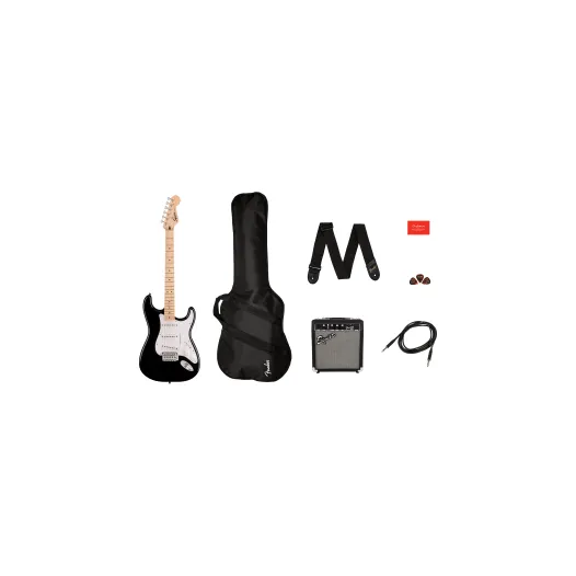 Squier Sonic Stratocaster Pack In Black With Frontman 10G Amplifier