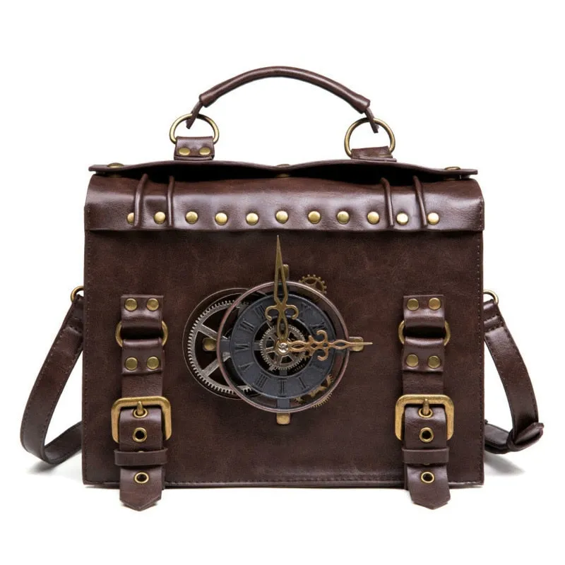 Steampunk Leather Messenger Bag