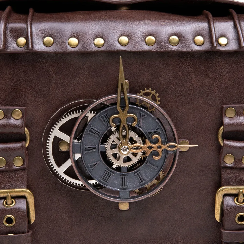 Steampunk Leather Messenger Bag