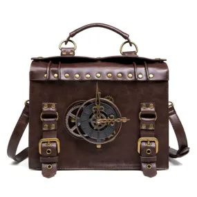 Steampunk Leather Messenger Bag