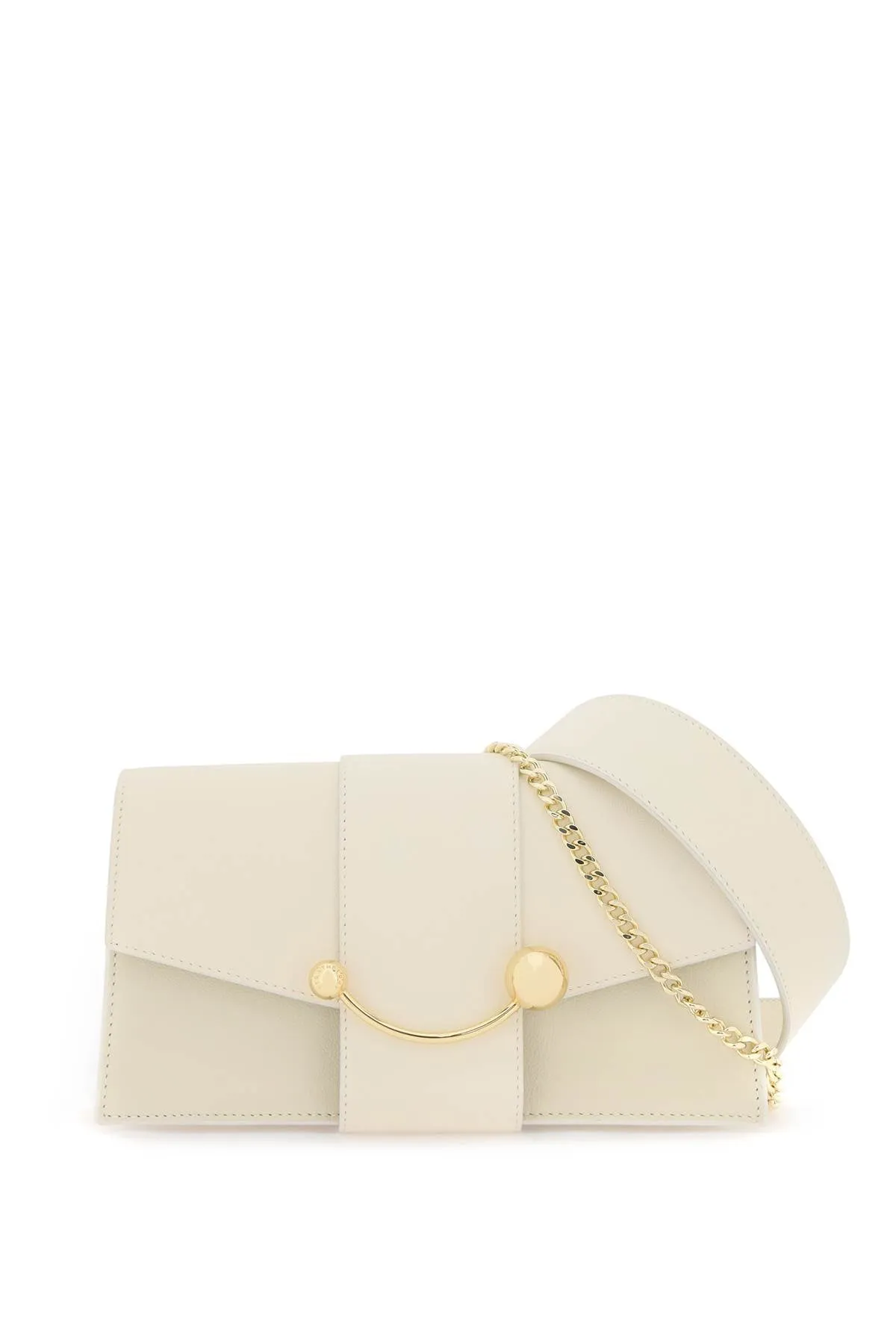 Strathberry 'Mini Crescent' Leather Bag White