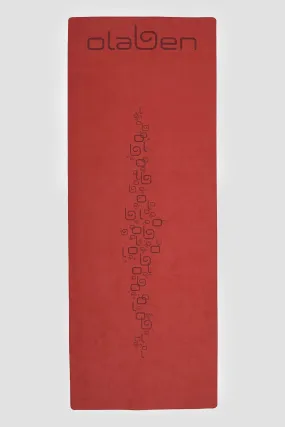 Suede Foldable Travel Yoga Mat - Red