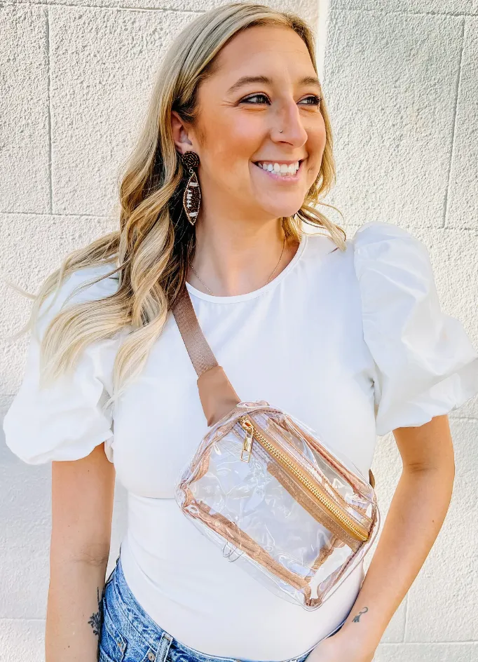 Tan Clear Belt Bag