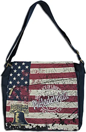 TBPH24 Robin Ruth Messenger Bag - LARGE - USA Flag Philadelphia