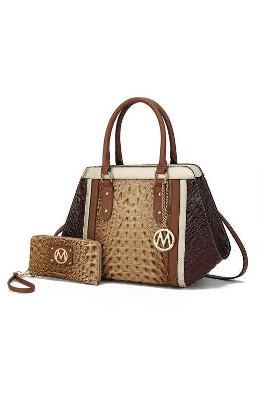 TEEK - MKF Collection Daisy Croco Satchel & Wallet