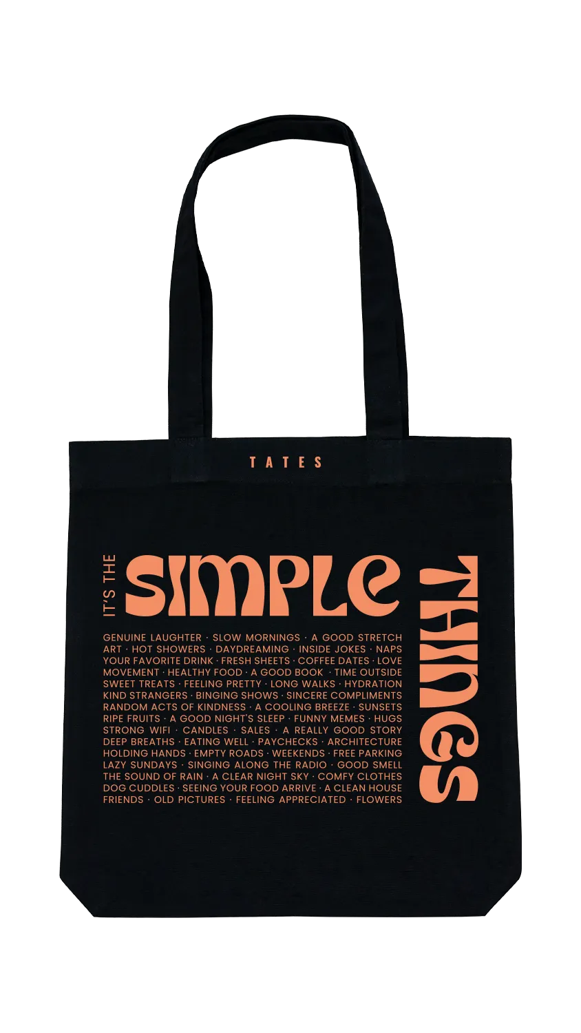 Tote bag mit "Simple things" Motiv