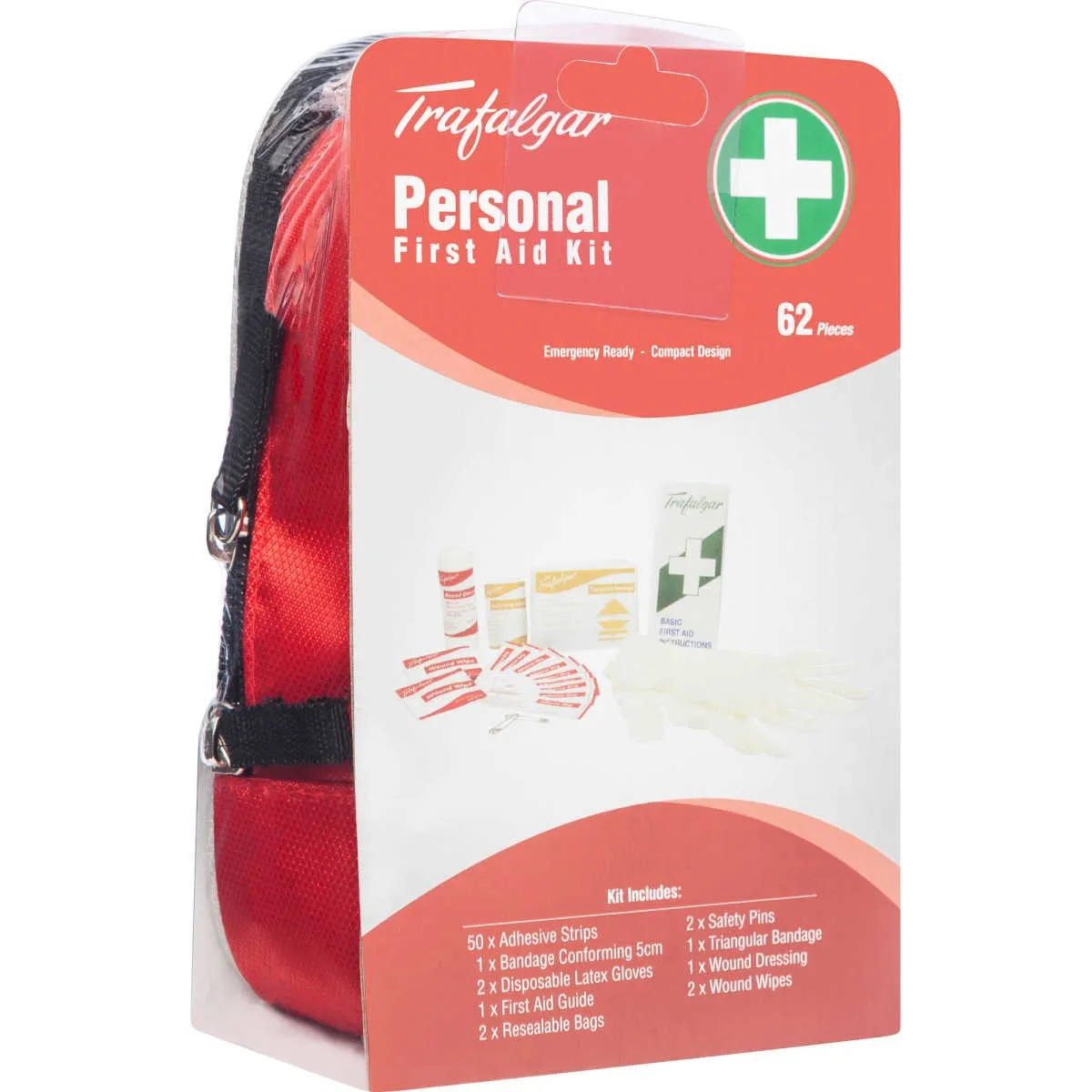 Trafalgar Personal First Aid Kit - 62 Pieces