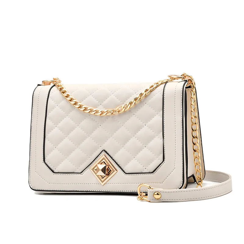 Trendy fashion diamond embossed crossbody handheld small square bag fresh and sweet ladies bag