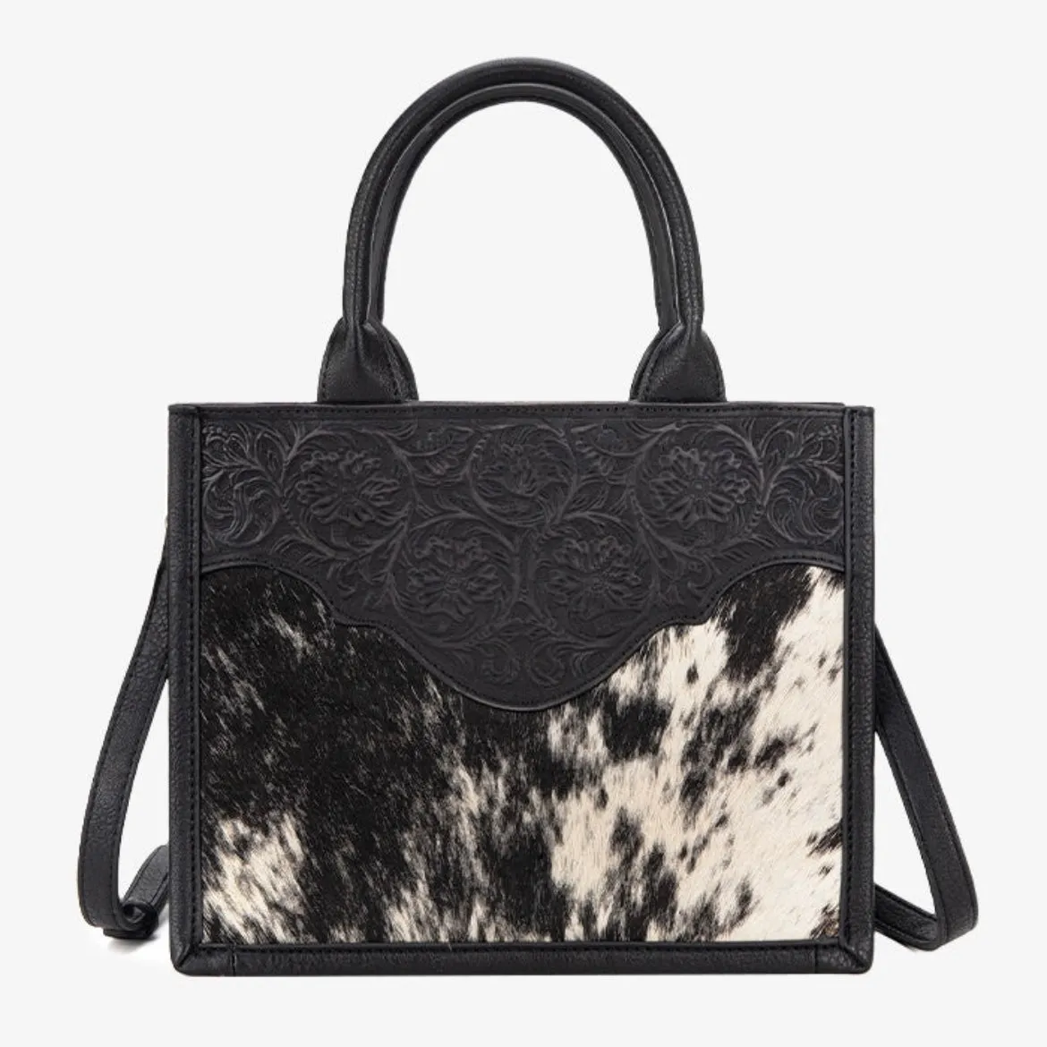 Trinity Ranch Embossed Floral Concealed Carry Tote Black